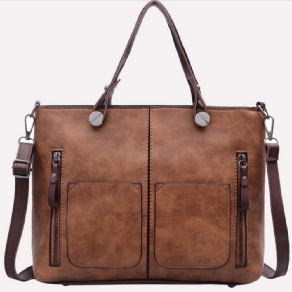 Faux Leather Tote Bag